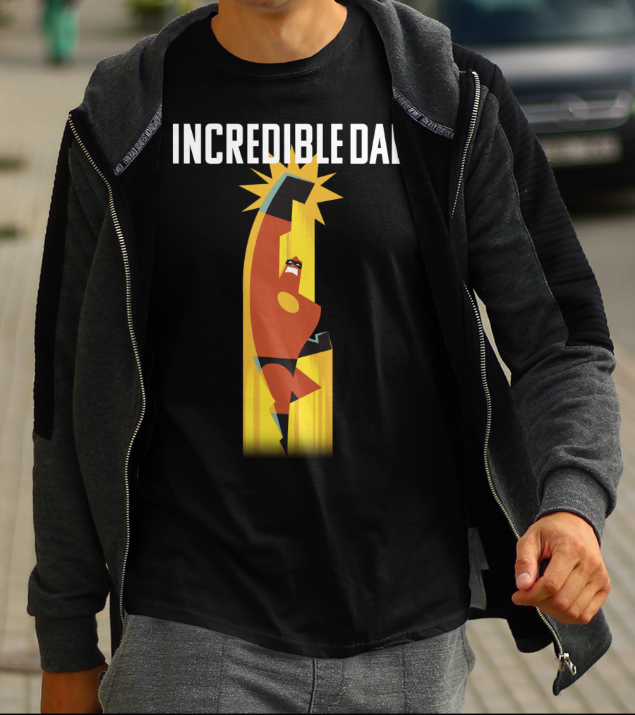 Incredible Dad Disney Pixar Incredibles 2 Dad Powers Superhero Action T-Shirt