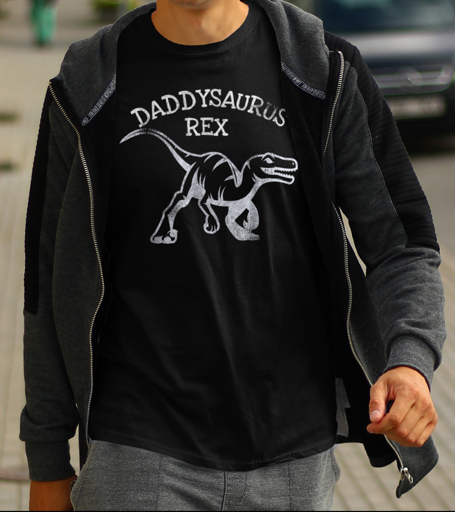 Daddysaurus Rex Dad Dino Gender Reveal Pregnancy Announcement T-Shirt