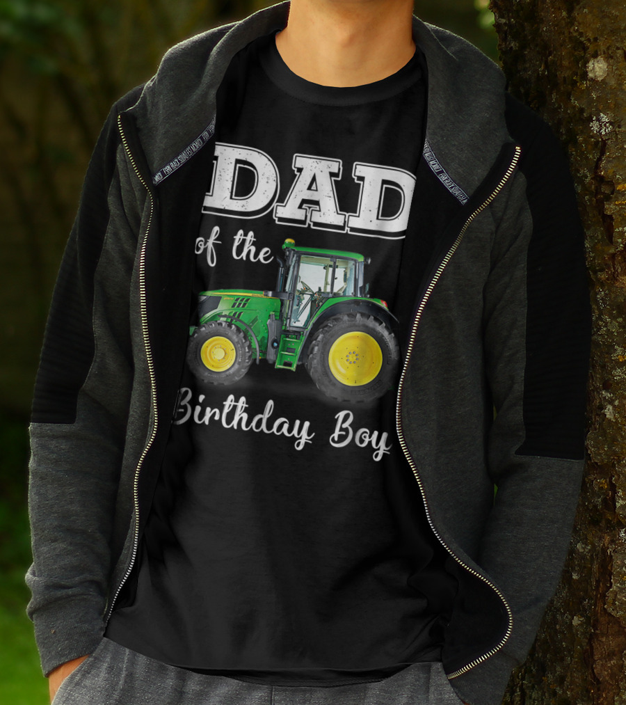 Dad Of The Birthday Boy Tractor T-Shirt