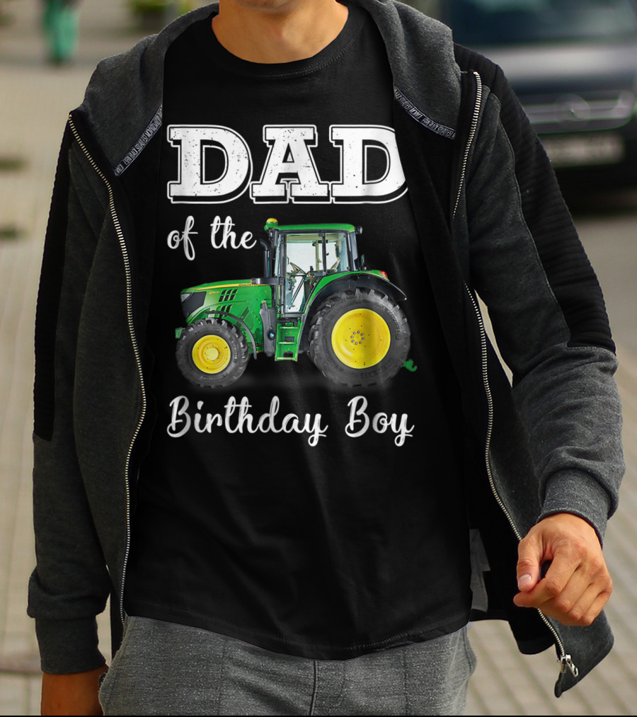 Dad Of The Birthday Boy Tractor T-Shirt