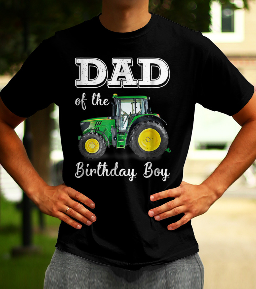 Dad Of The Birthday Boy Tractor T-Shirt