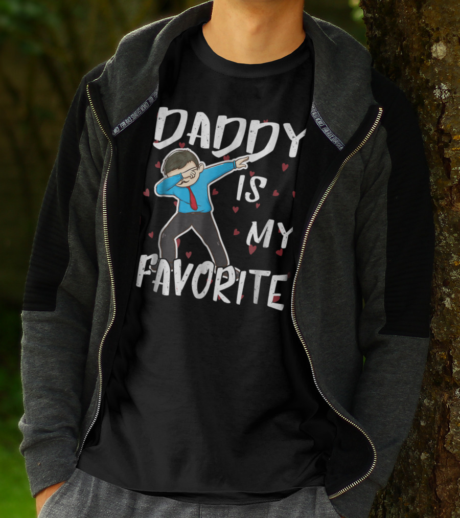 Daddy Is My Favorite Dabbing Dad Father Hearts And Dab Pose T-Shirt