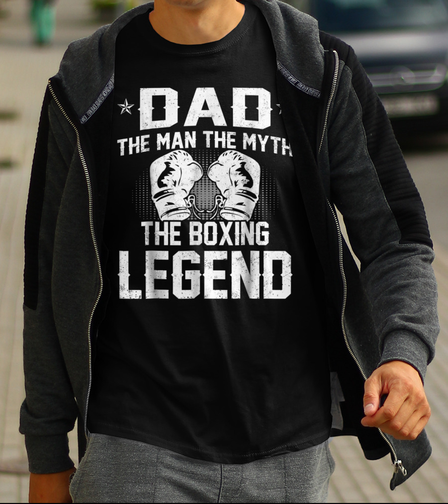 Dad The Man The Myth The Boxing Legend Gloves Star Elements T-Shirt
