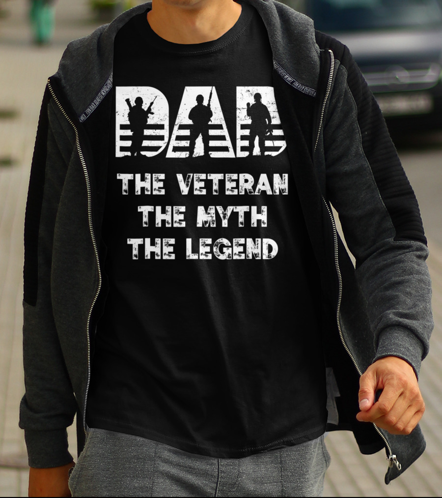 Dad Veteran Myth Legend Perfect For Veteran Dad 55 T-Shirt