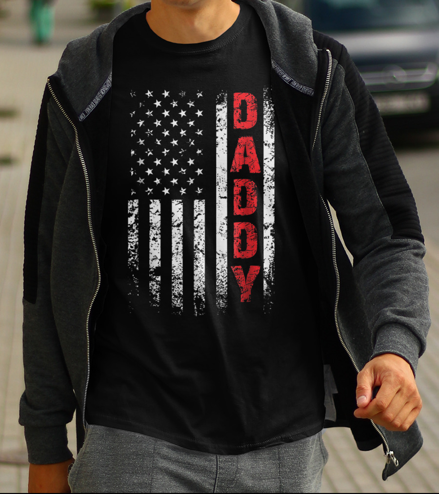 Daddy American Flag Patriotic Dad T-Shirt