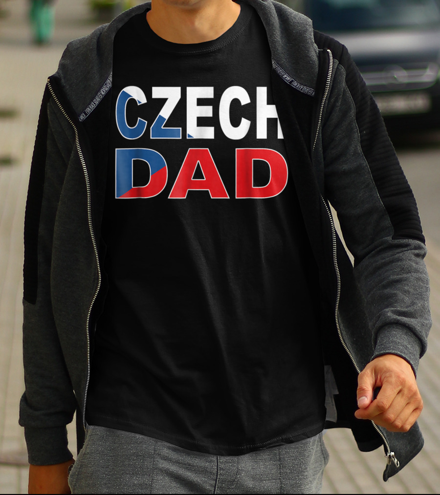 Czech Dad Czechoslovakian Flag Colors T-Shirt