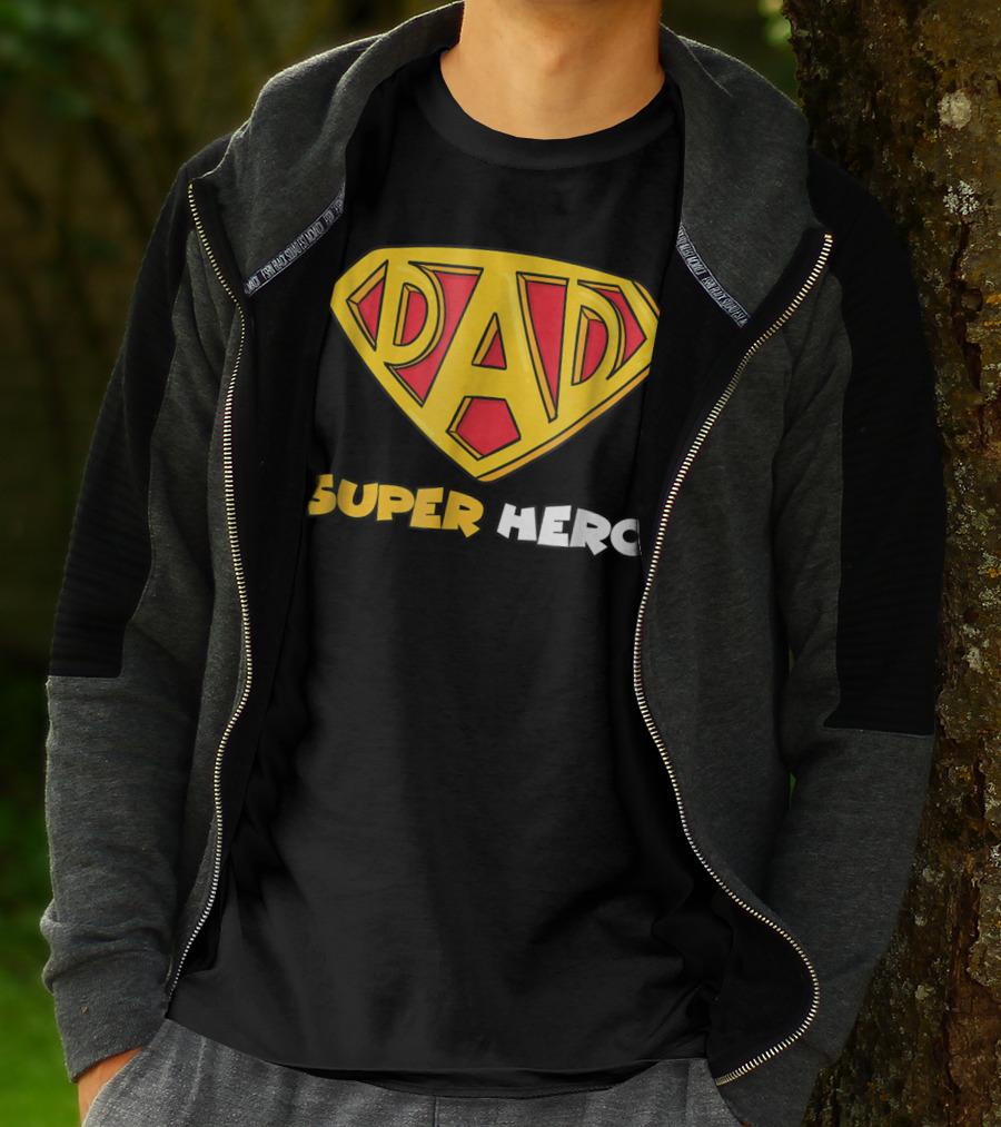 DAD Superhero Iconic Symbol Bold Text Superman T-Shirt