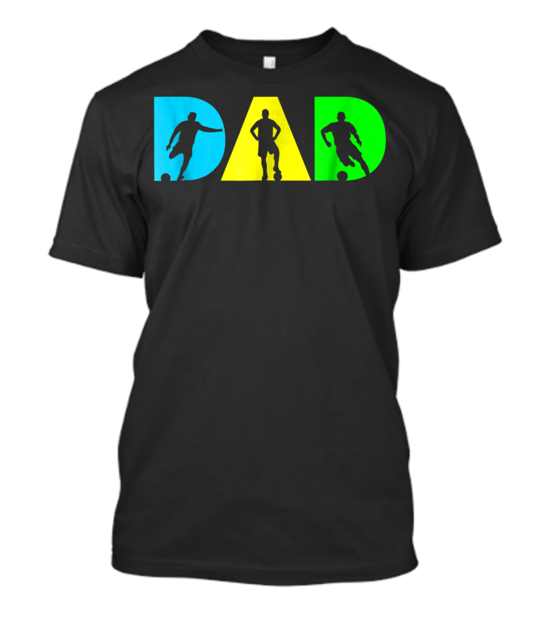 Dad Silhouettes Soccer Graphic For New Father Funny Dad Soccer T-Shirt