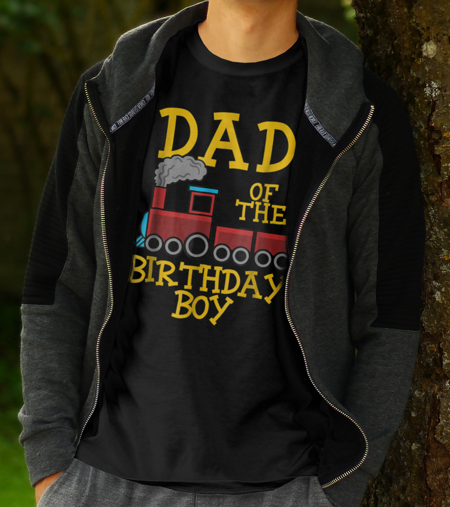 Dad Of The Birthday Boy Train Conductor T-Shirt