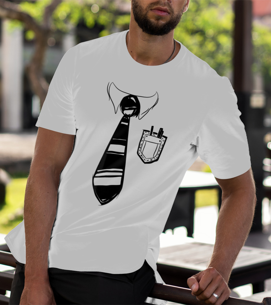 Dad Bod Tie Office Work Blue Collar Worker Cubicle T-Shirt