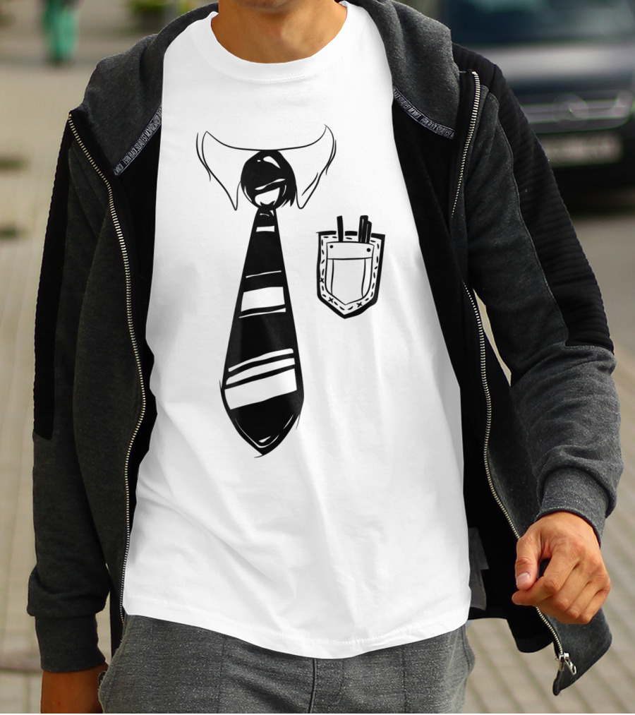 Dad Bod Tie Office Work Blue Collar Worker Cubicle T-Shirt