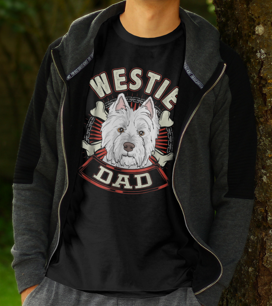 Westie Dad Bone Chain T-Shirt