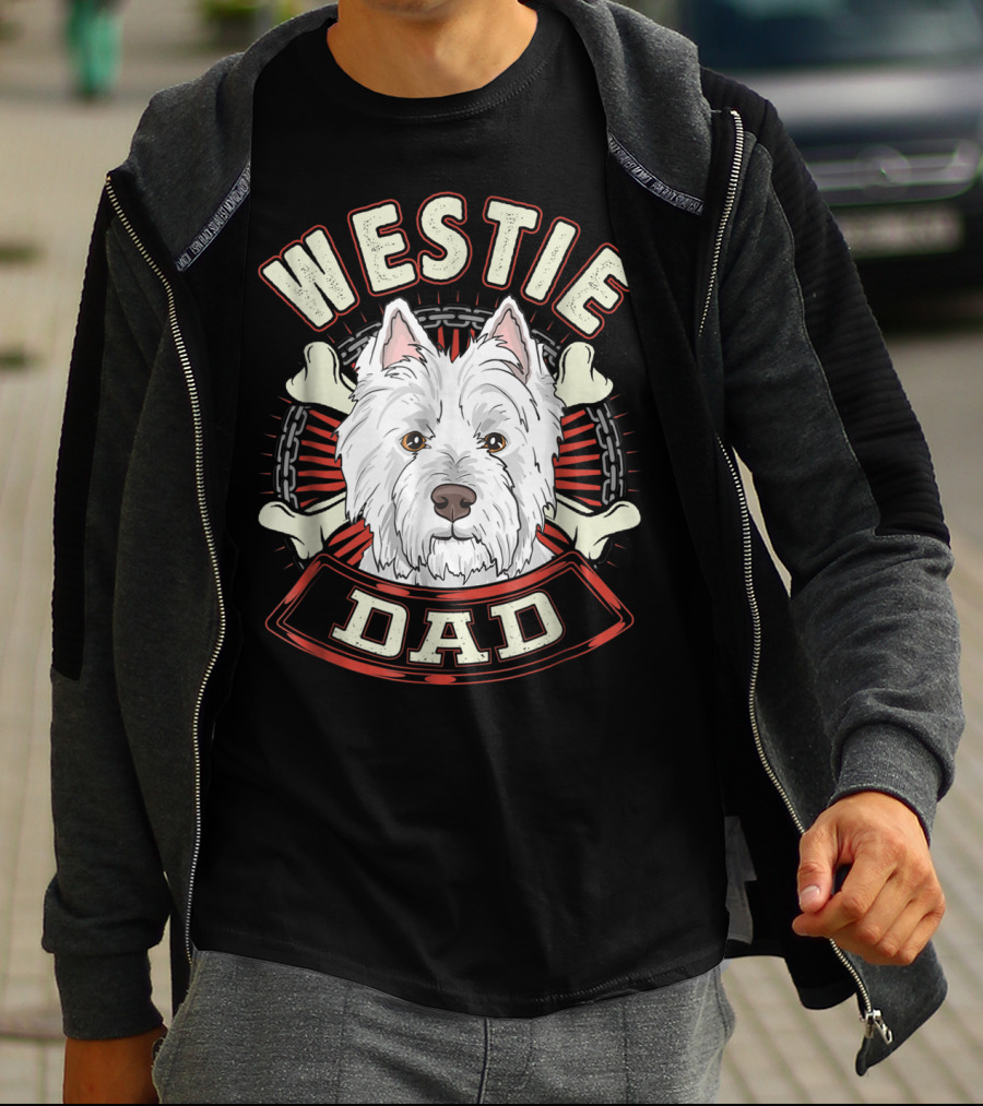 Westie Dad Bone Chain T-Shirt