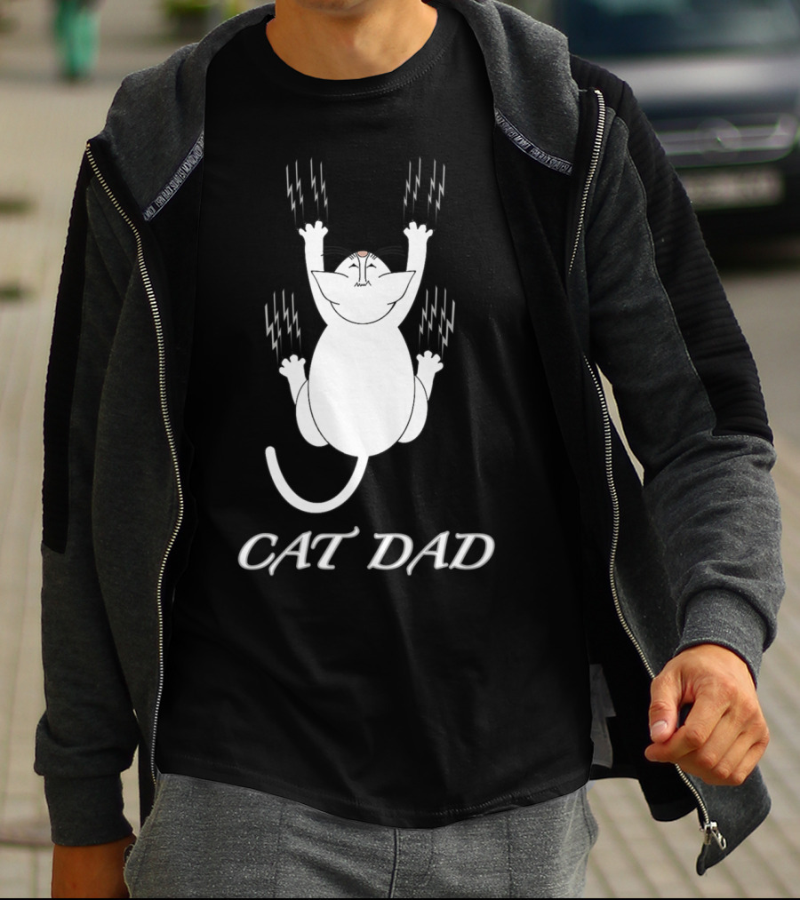 Cat Dad Perfect Funny For Cat Lovers Unique Clawing T-Shirt