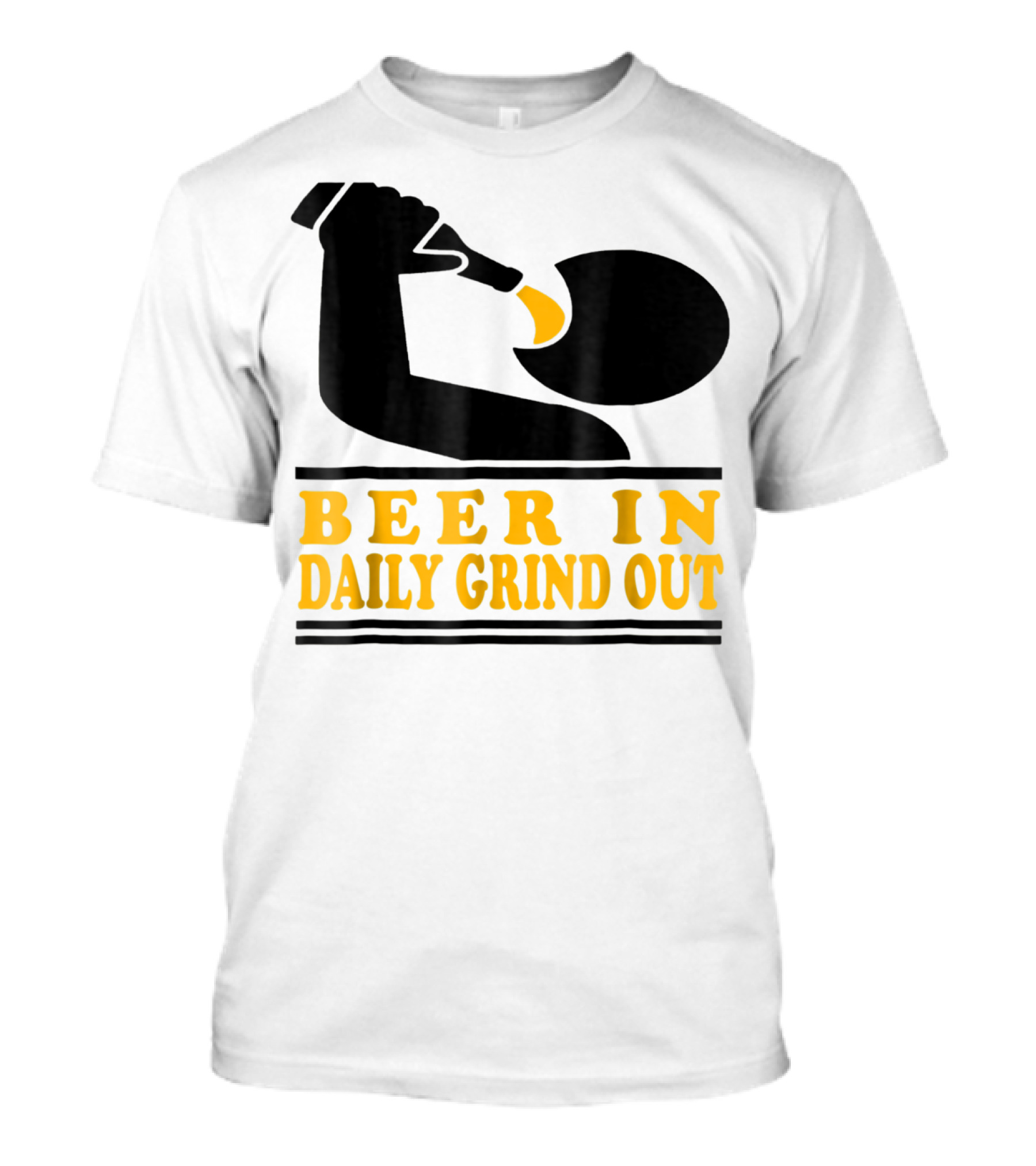 Beer In Daily Grind Out Funny Idea Dad74 T-Shirt