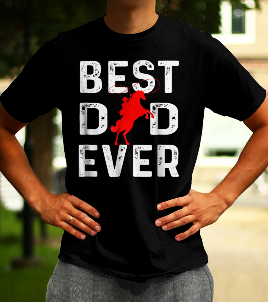 Best Dad Ever Cowboy Rider Iconic T-Shirt