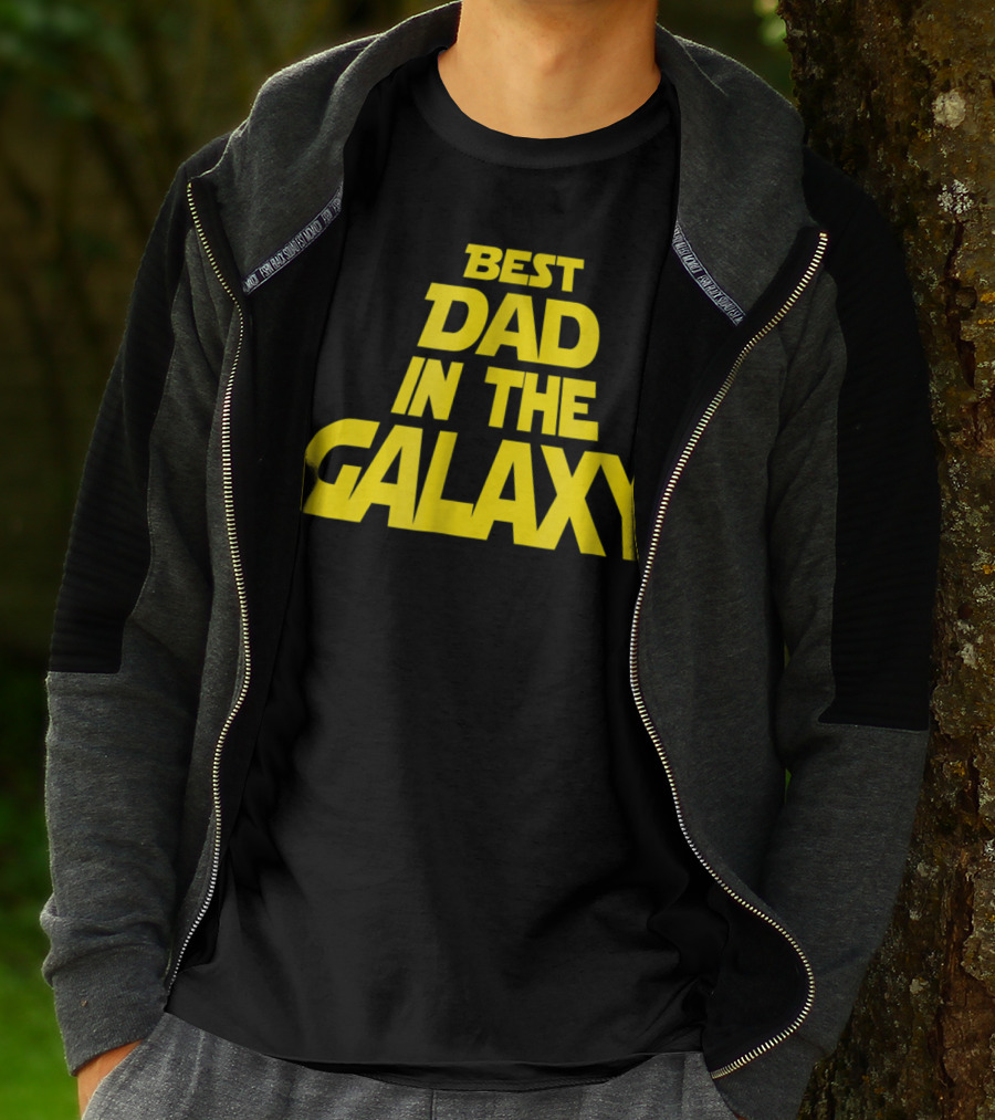 Best Dad In The Galaxy Funny Text Star Wars T-Shirt