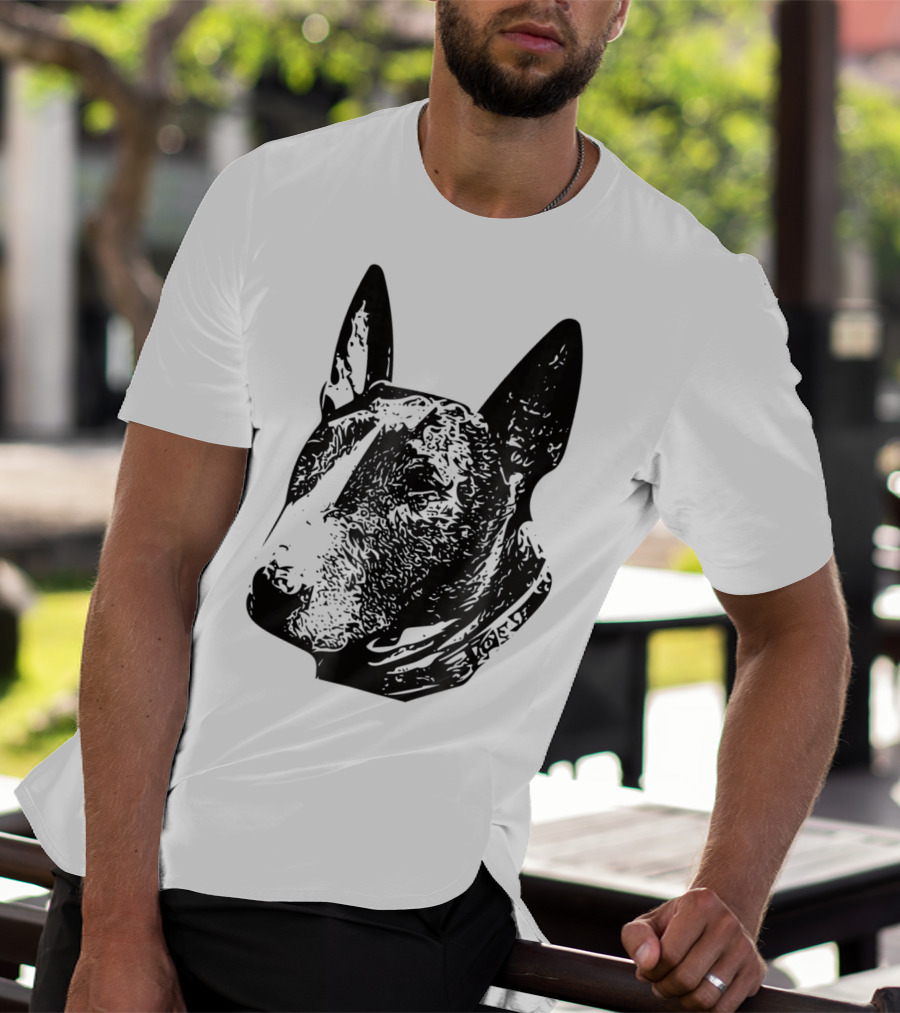 Brindle Bull Terrier Dog Mom Or Dad Head T-Shirt