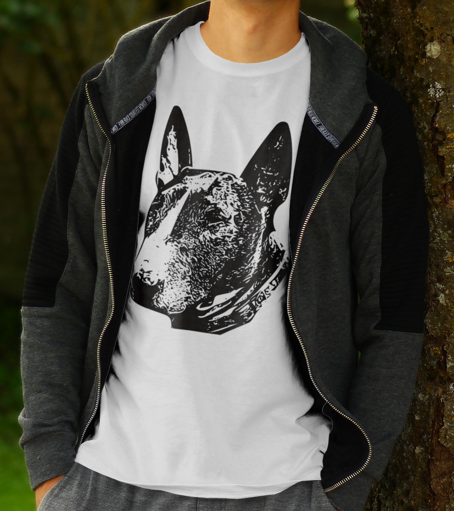 Brindle Bull Terrier Dog Mom Or Dad Head T-Shirt