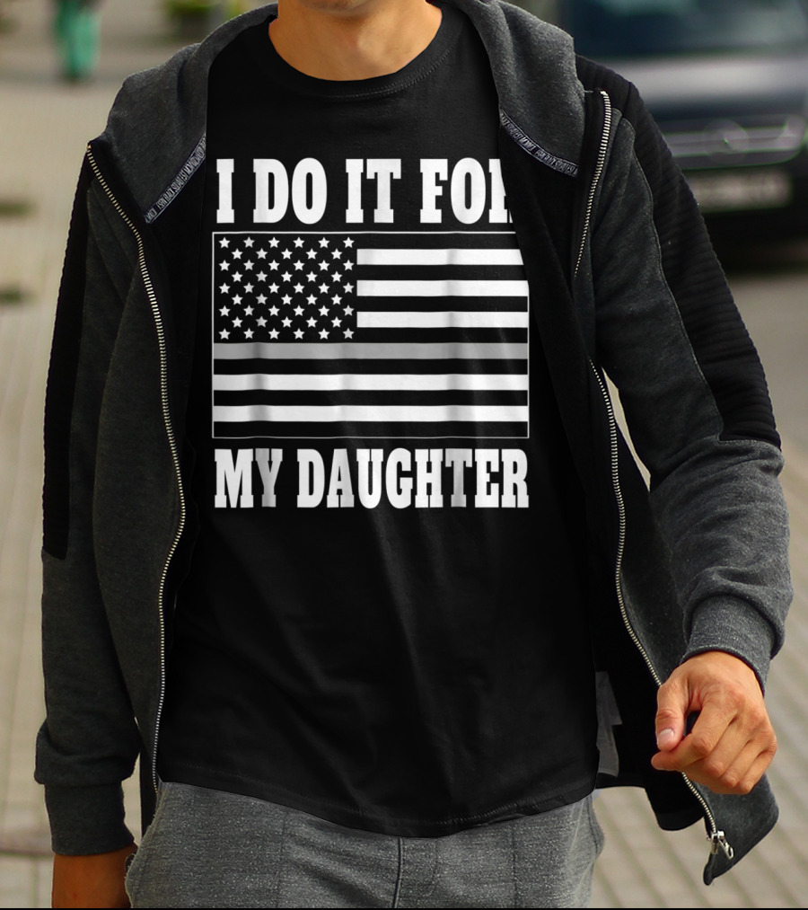 Correctional Officer Dad Thin Gray Line I Do It For My Daughter T-Shirt