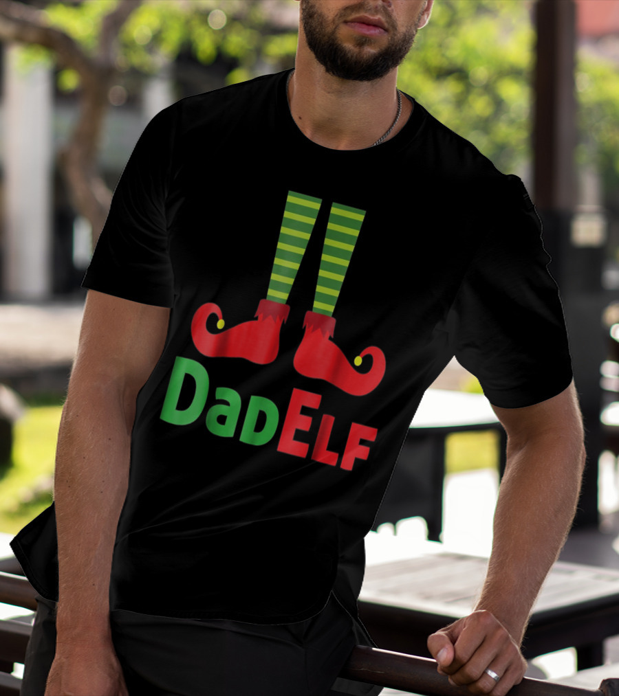 Dad Elf Christmas Family Matching Pajama Party T-Shirt