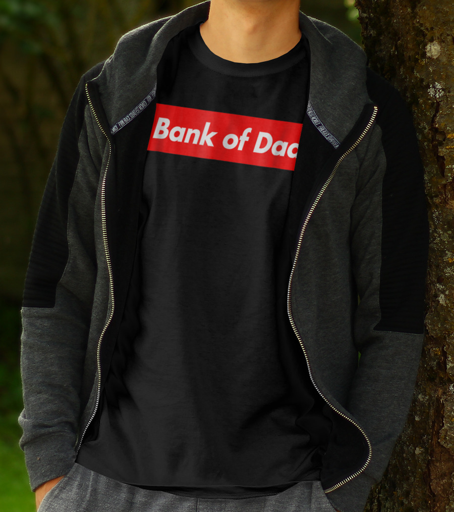 Bank Of Dad Red Box Logo Bold Capitalized T-Shirt