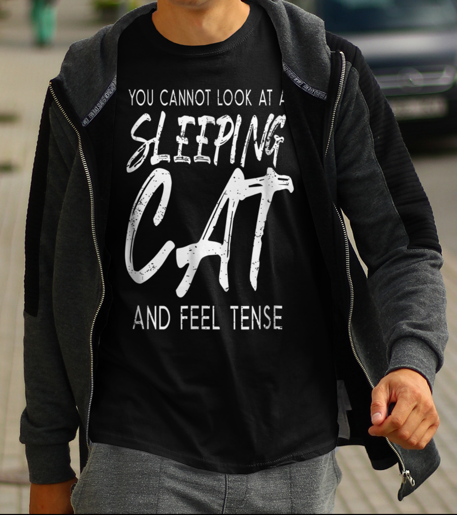 You Cannot Look At A Sleeping Cat And Feel Tense Cat Dad27 T-Shirt
