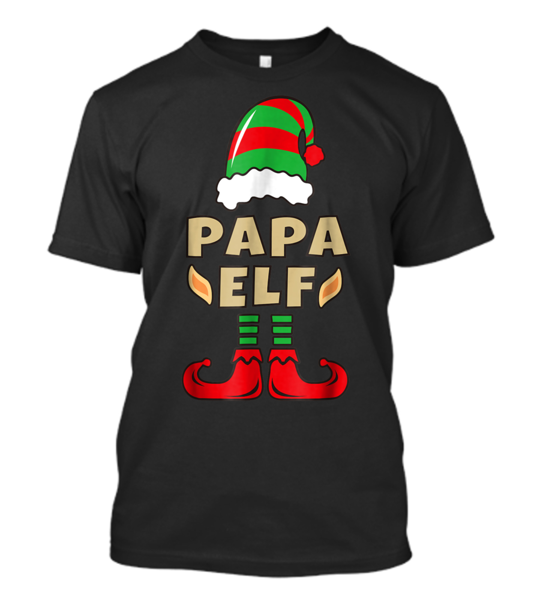 Papa Elf Christmas Elf Hat And Shoes T-Shirt