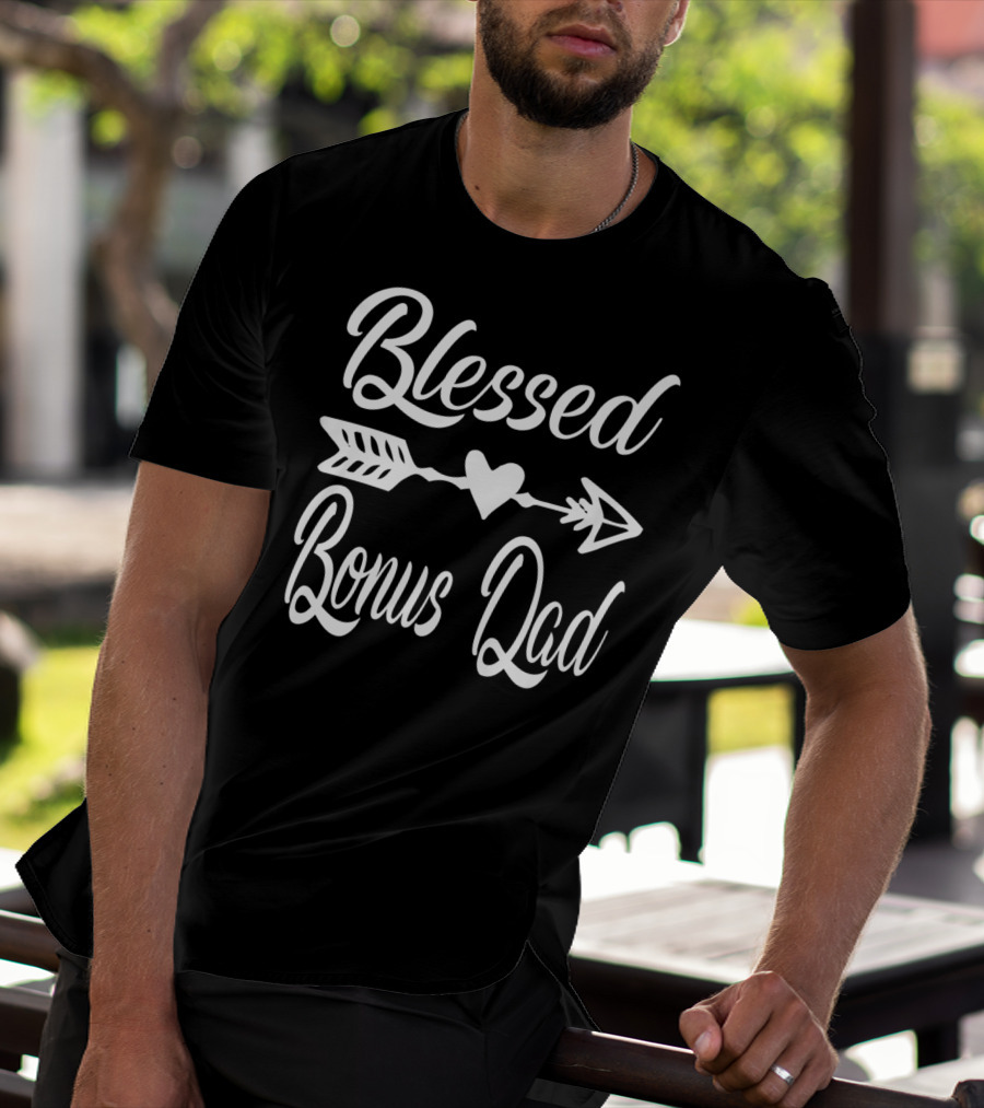 Blessed Bonus Dad Heart Arrow Thanksgiving88 T-Shirt