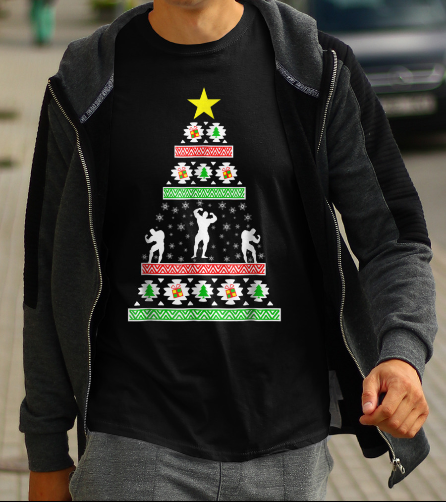 Body Building Christmas Tree Ugly Sweater Dad94 T-Shirt