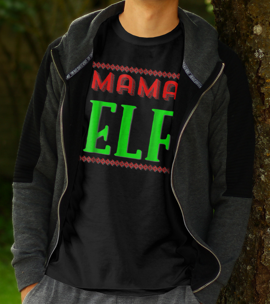 Mama Elf Christmas Holiday T-Shirt