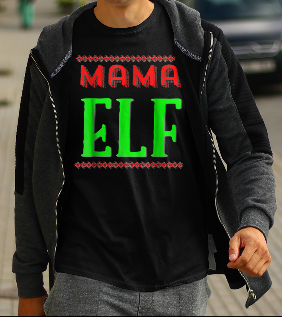 Mama Elf Christmas Holiday T-Shirt