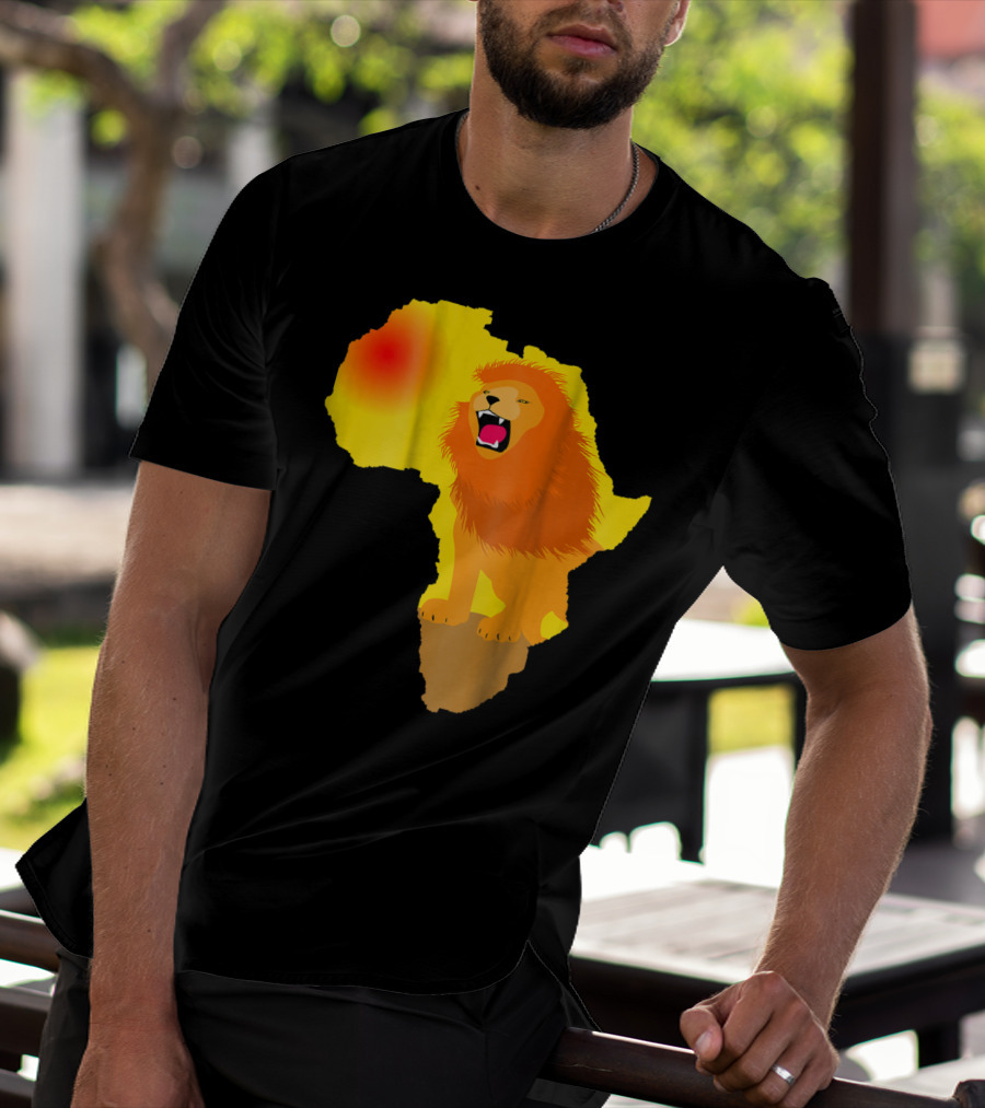 Africa Lion Map Big Five Safari Dad South Animals T-Shirt