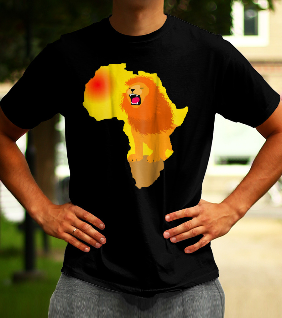 Africa Lion Map Big Five Safari Dad South Animals T-Shirt