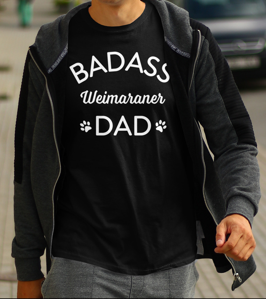 BADASS WEIMARANER DAD PAW PRINTS T-Shirt