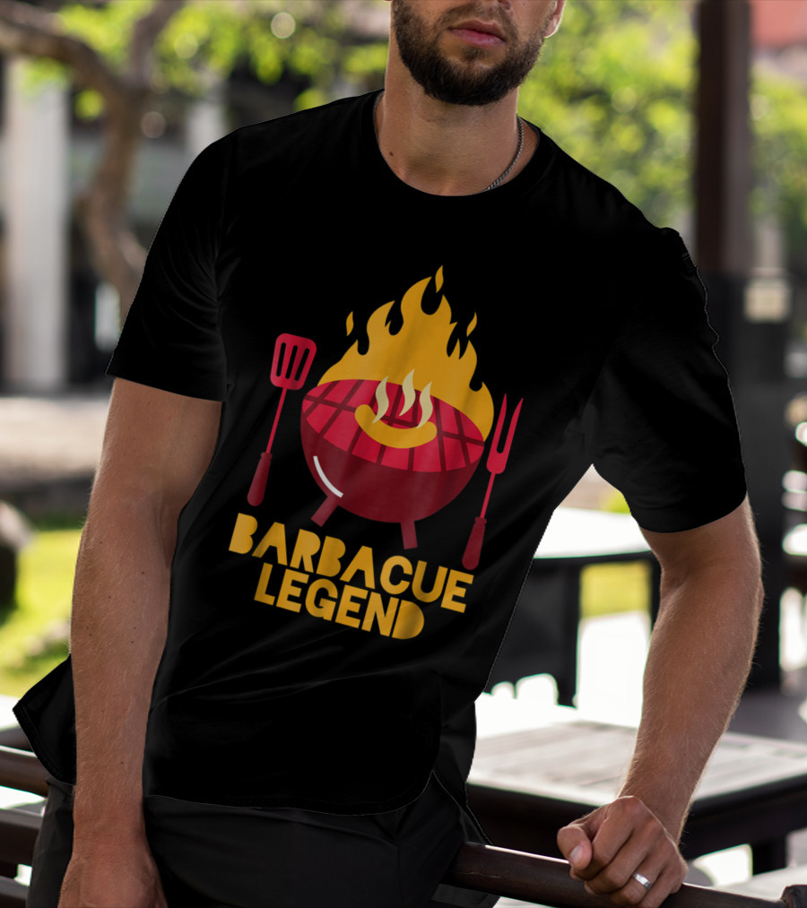 Barbecue Legend Hot BBQ Flaming Grill Grilling Dad62 T-Shirt
