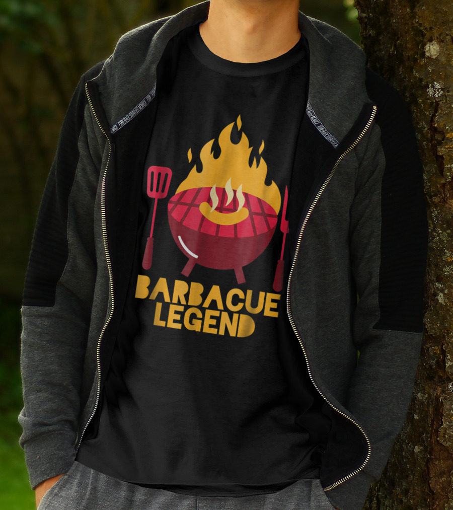 Barbecue Legend Hot BBQ Flaming Grill Grilling Dad62 T-Shirt