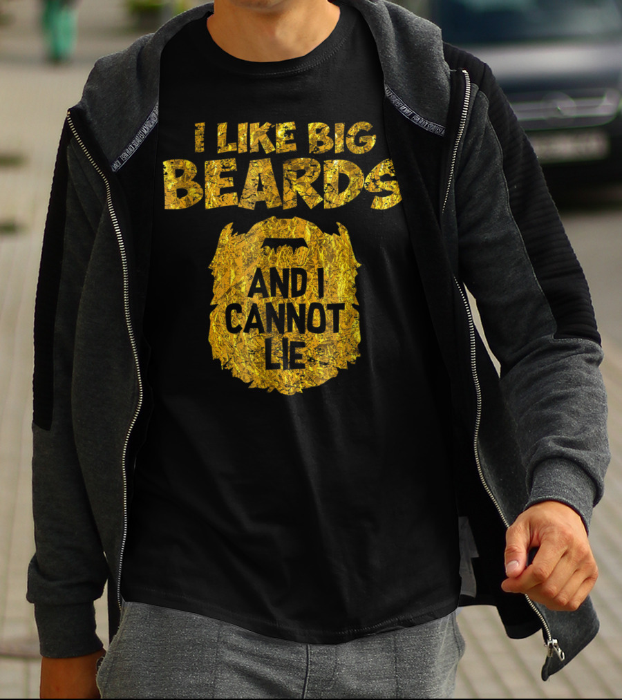 I Like Big Beards And I Cannot Lie Gold Foil T-Shirt
