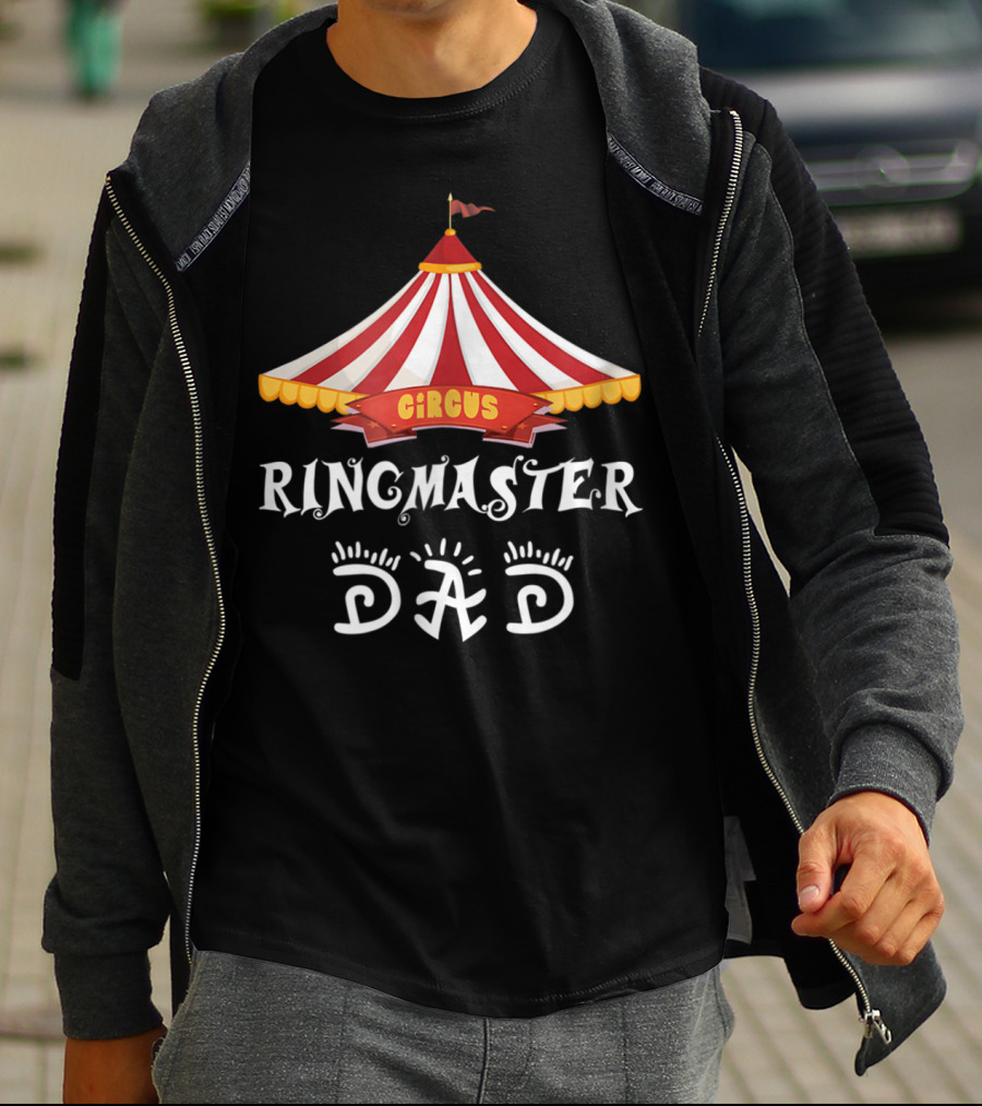 Circus Ringmaster Dad Birthday Party Carnival T-Shirt
