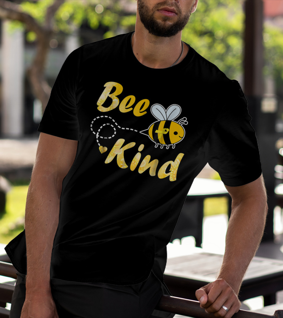 Bee Kind Childhood Cancer Gold Ribbon Warrior64 T-Shirt