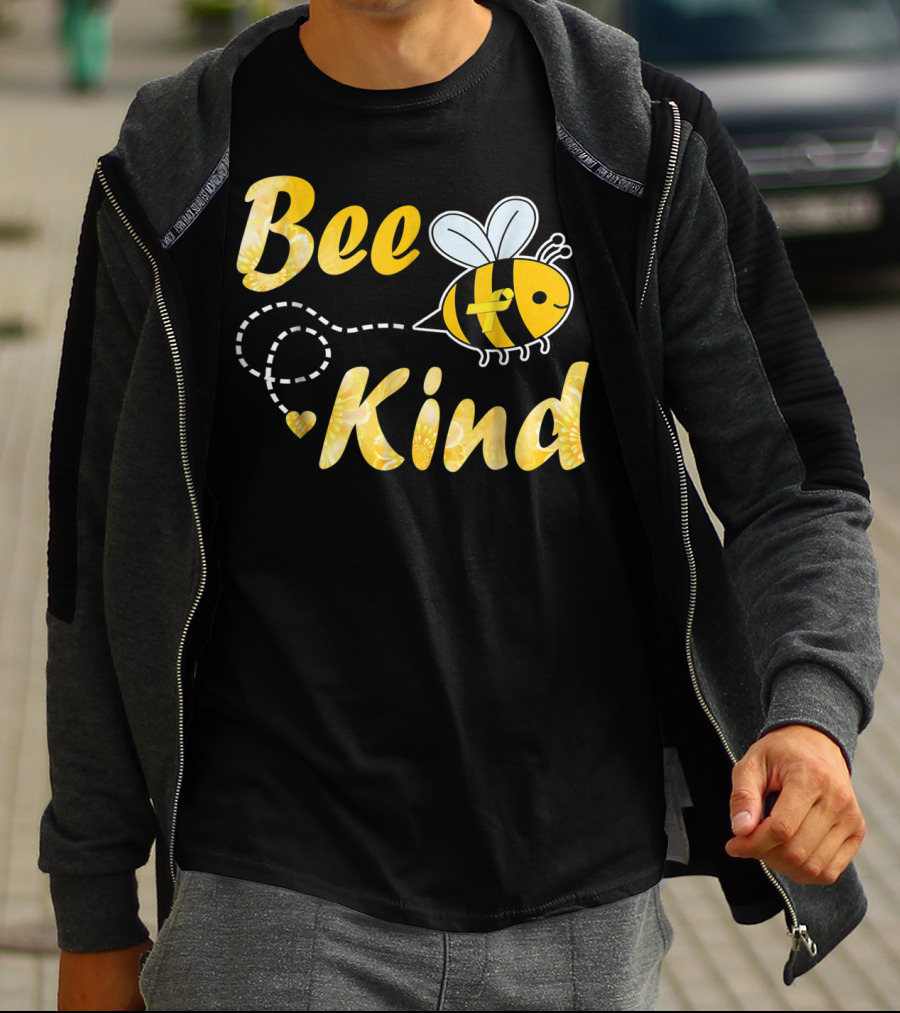 Bee Kind Childhood Cancer Gold Ribbon Warrior64 T-Shirt