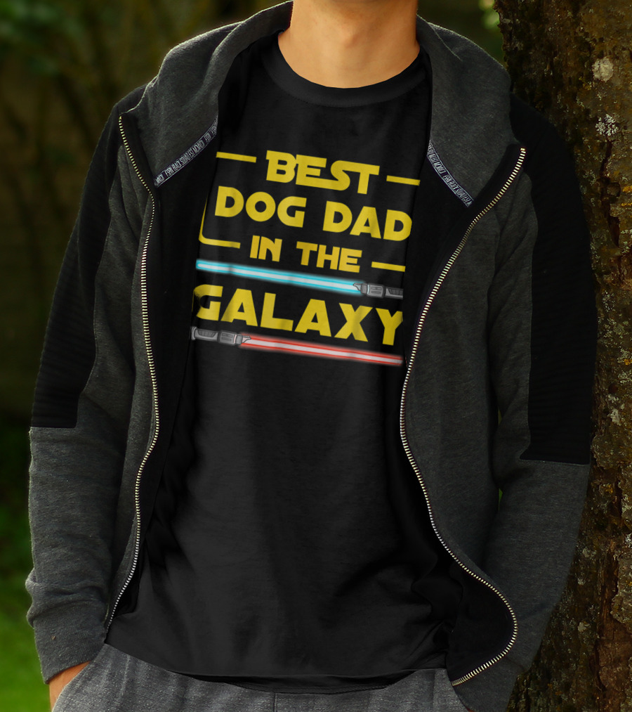Best Dog Dad In The Galaxy Star Wars Lightsaber T-Shirt