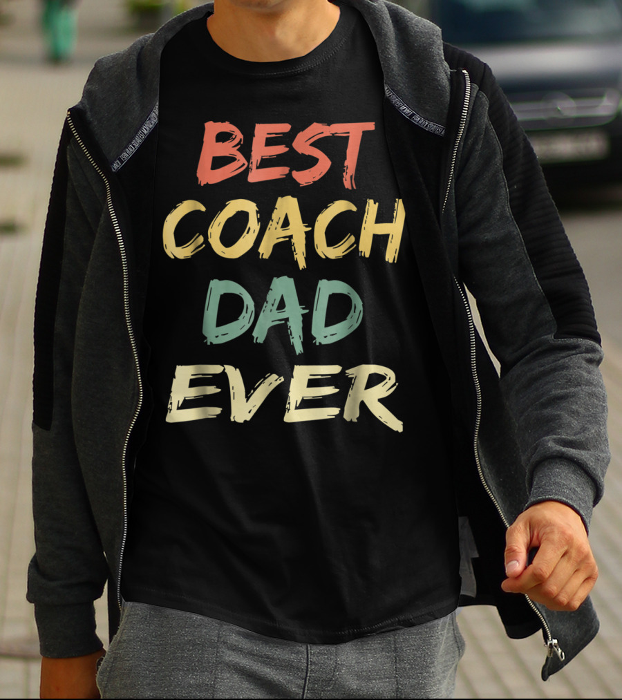 BEST COACH DAD EVER VINTAGE S55 T-Shirt