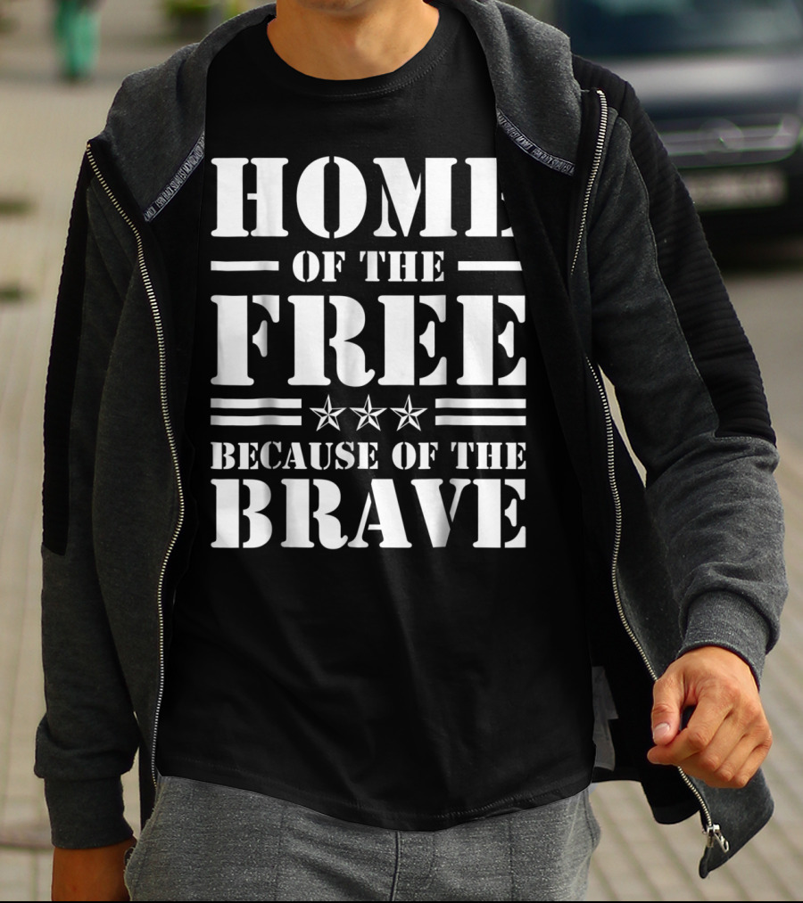 Home Of The Free Because Of The Brave Club Iraq USA Dad Grandpa Veterans Day T-Shirt