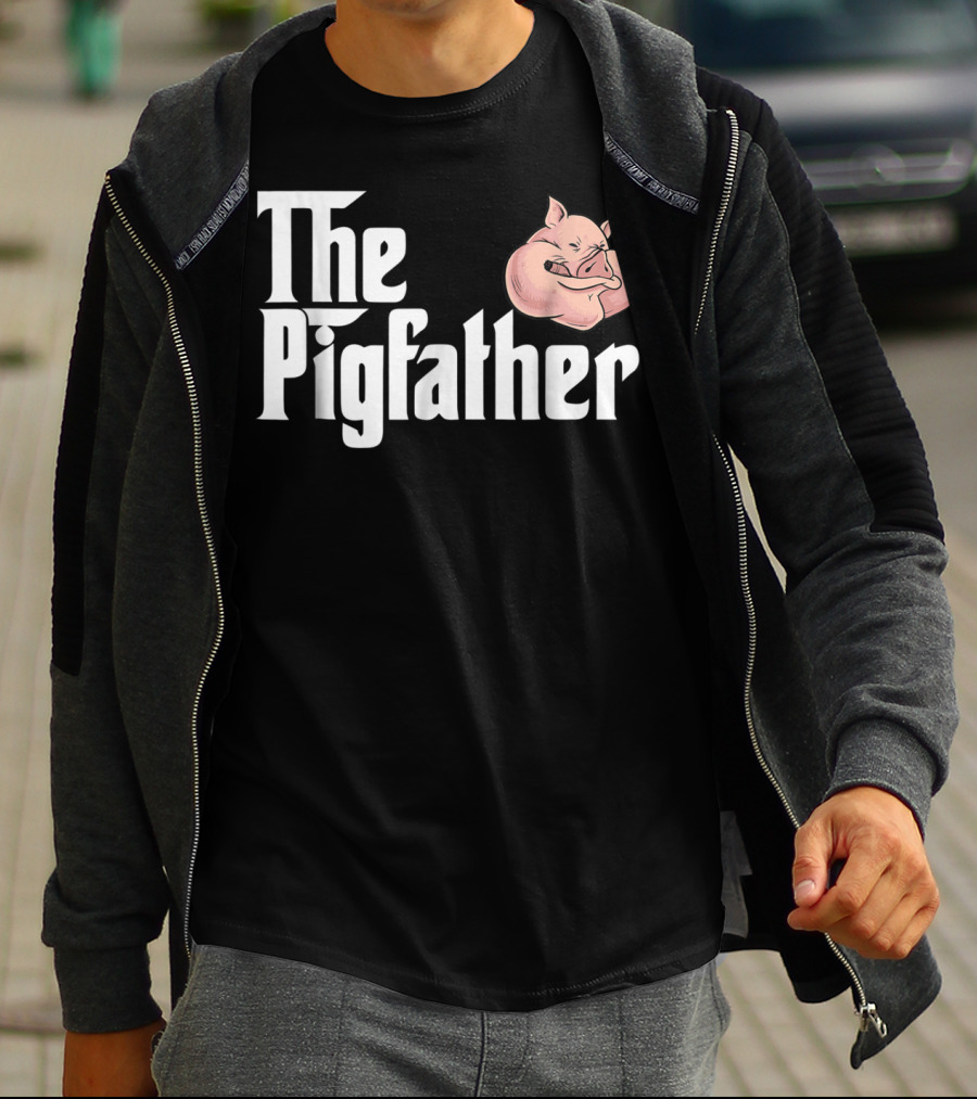 The Pigfather Cute Pig Animal Sleep Piggy Lover Papa T-Shirt