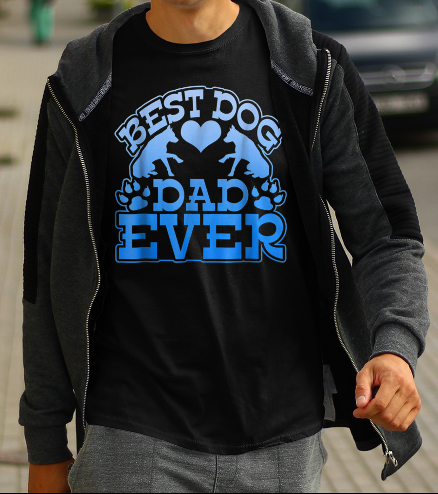 Best Dog Dad Ever Heart Paw Dogs T-Shirt