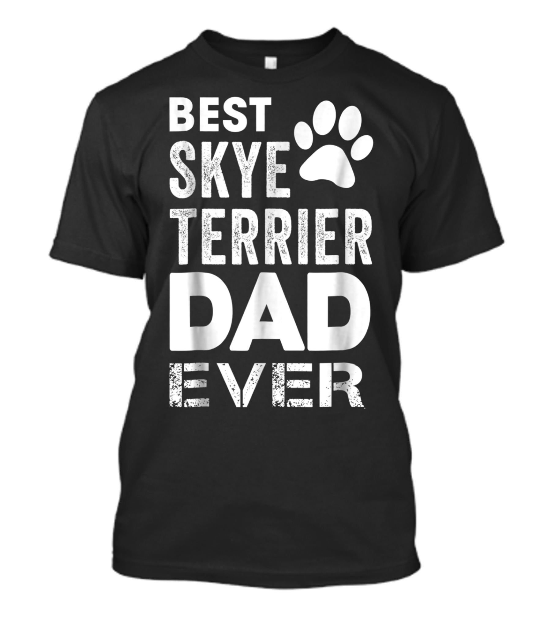 Best Skye Terrier Dad Ever With Paw Prints T-Shirt