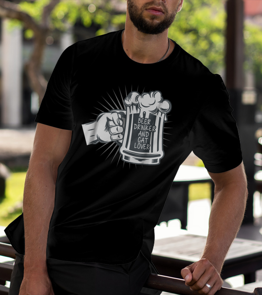 Beer Drinker And Cat Lover Cat Dad81 T-Shirt