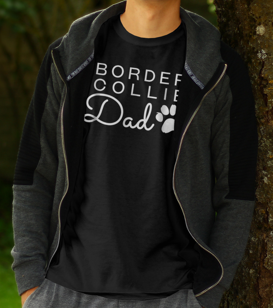 Border Collie Dad Paw Prints T-Shirt