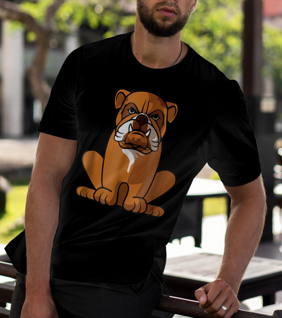 Bulldog Sitting And Waiting For The Holidays To Come T-Shirt